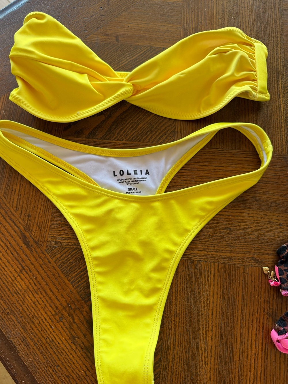 Loleia Women's Yellow Bandeau Bikini Set sz S